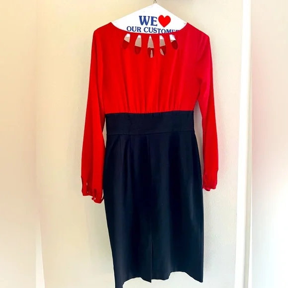 White House Black Market Red and White Dress Size 2 - Picture 1 of 9